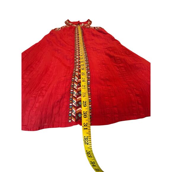 THML Red Embroidered Halter Mini Dress - Size S - Picture 9 of 16